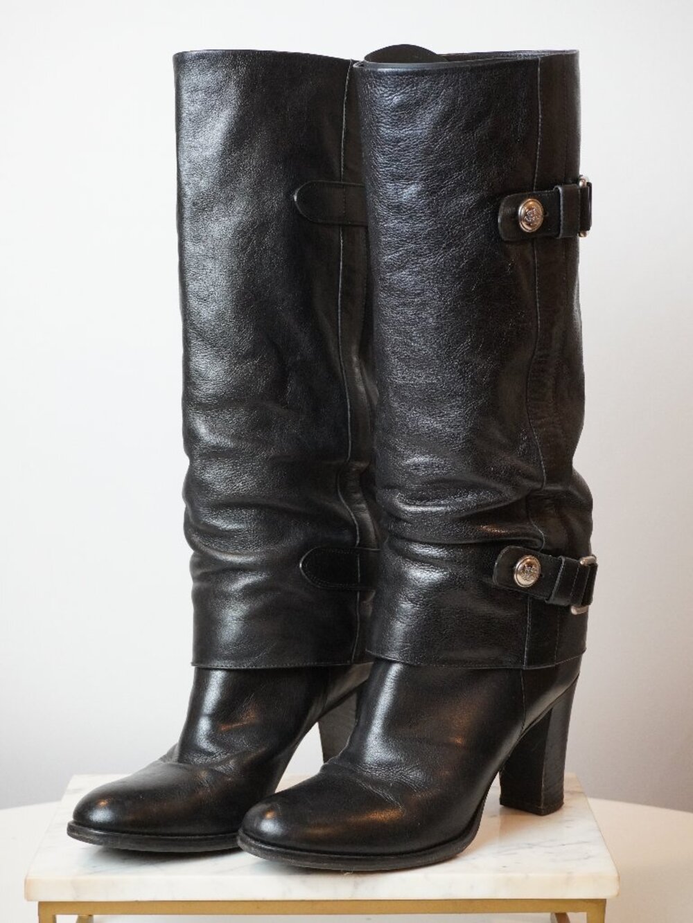 Coach Black Leather Knee High Boots